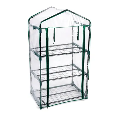 Immagine prodotto di serra a 3 livelli con chiusura a zip (HxLxP) 130 x 69 x 49,5 cm Serra in foglio Serra da giardino Serra fredda Casa del pomodoro Casa delle piante
