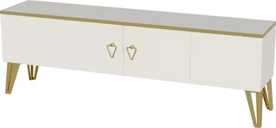 Produktbild von Skye Decor, Caprice - White, Gold, TV-Schränke, Weiß, 150 x 50 x 31,4 cm