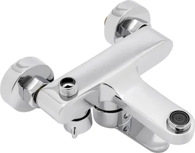 Obrázok produktu pre Umyvadlová batéria - montáž na stenu - jednopáková 2-otvorová - mosadz - NPT 1,27 cm - strieborná