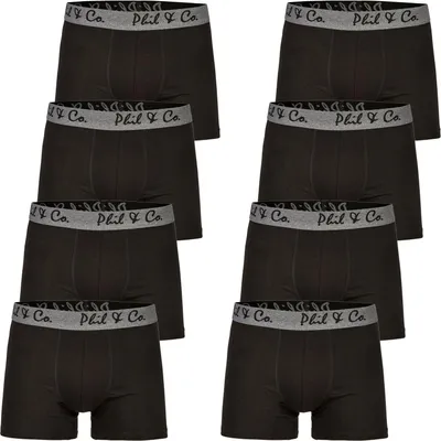 Produktbild von PHIL & Co Berlin 8er Pack Herren Boxershorts Pants Trunk Unterhosen Jersey S - 4XL - Farbe: schwarz, Grösse: M