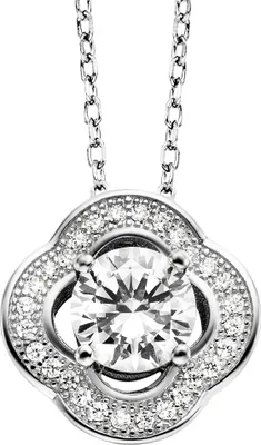 Produktbild von Julie Julsen Anhänger mit Kette 925/- Sterling Silber 38+2,5+2,5cm weiß Zirkonia weiß 148250076