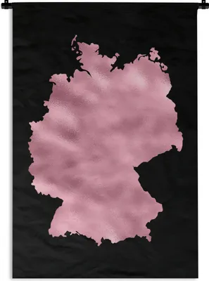 Produktbild von MuchoWow® Wandteppich Wandbehang Karte - Deutschland - Rosa 60x90 cm Tapisserie Dekoration Wandtuch - Foto-Teppich - Abwaschbar