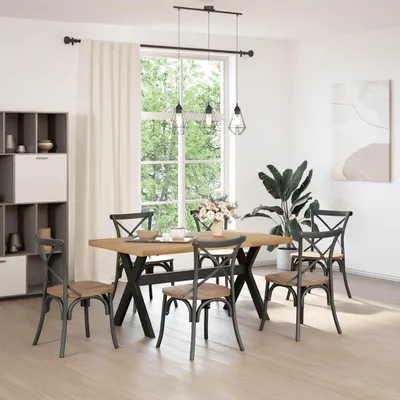 Immagine prodotto di vidaXL Tavolo da pranzo NOAIN gambe a X 160x90x75 cm legno di pino massiccio