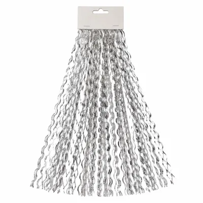 Produktbild von Silber Lametta - Stanniol Metal Technology - täuschend echt - als Deko Dekoration zu Weihnachten, KI-generiertes Bild