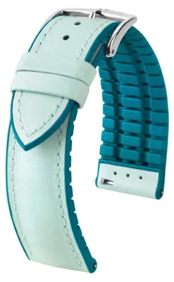 Produktbild von Hirsch LINDSEY Hellblau Tiffany Leder Gummi Armband 20mm 0928302181-2-20