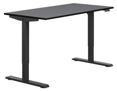 Obrázok produktu pre Písací stôl FLEXI 118 cm, výškovo nastaviteľný, s elektrickým zdvihom, počítačový – čierny