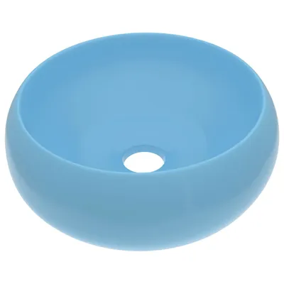 Immagine prodotto di vidaXL Lussuoso lavabo rotondo azzurro opaco 40x15 cm in Vetroceramica
