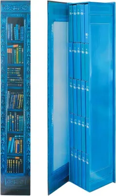 Produktbild von Weihnachtskalender 2025 - Magische Buchregal mit 24 Kleinbüchern - Weihnachtskalender für Buchliebhaber - Blaue Buchregal Dekoration (39cm)