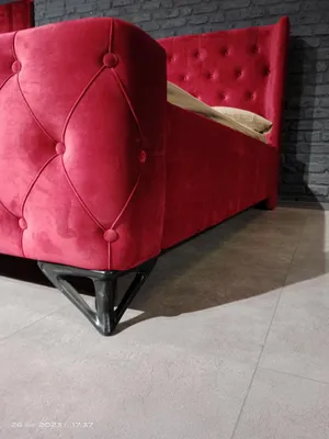 Immagine prodotto di Camera da letto Letto Chesterfield Letti di design Tappezzeria Hotel Rosso Nuovo