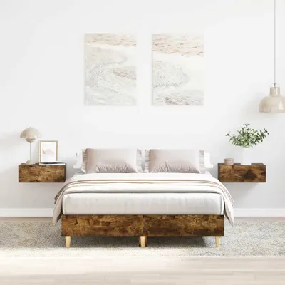 Productafbeelding van Maison Exclusive - Bedframe zonder matras, gerookt eikenhout, 120x200 cm, houtvezel