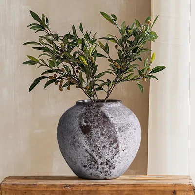 Produktbild von Keramik Blumenvase 22 cm, Terrakotta, für Bauernhaus Deko