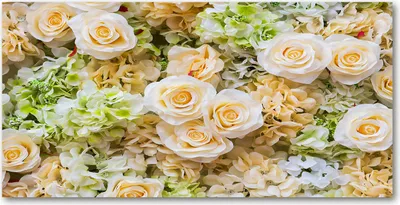 Produktbild von Tulup Glas-Bild -140x70- Wandkunst Dekorative Wand für Küche & Wohnzimmer - Blumen & Pflanzen - Rosen - Beige