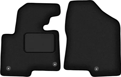 Produktbild von Velours-Fußmatten Vorne passend für Hyundai SantaFe III (SUV, Bj. 2012-) –  schwarz, passgenau, mit Befestigungen set 2 Stk. - STANDARD