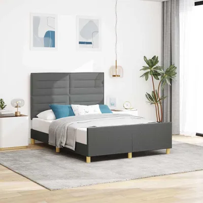 Productafbeelding van Maison Exclusive - Bedframe met hoofdeinde, donkergrijs, 160 x 200 cm, gestoffeerd