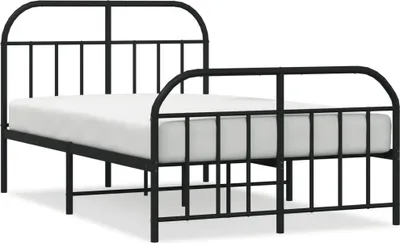 Obrázek produktu pro vidaXL Postel s čelem a nohama kovová černá 120x190 cm