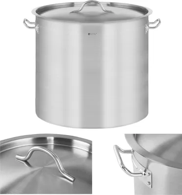 Produktbild von Edelstahl-Catering-Topf mit Deckel für Induktionsherd 21 L