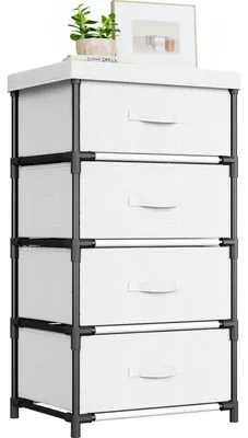 Produktbild von Stoffkommode mit 4 Schubladen 85x44x34 cm Weiß