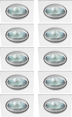 Produktbild von 10 x Einbaustrahler Einbauleuchte LIZZY DT10 Weiß eckig max. 35W ohne Leuchtmittel schwenkbar