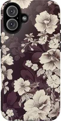 Produktbild von Elegantes Vintage-Blumenmuster in Weiß – Hülle Kompatibel mit iPhone 16 Plus