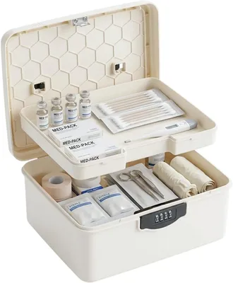 Image de Boîte de rangement de 9 litres, avec un compartiment à deux niveaux, une serrure numérique à 4 chiffres, pour une meilleure organisation