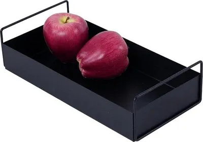 Immagine prodotto di Vassoio rettangolare in metallo nero decorativo