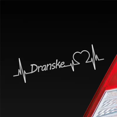 Produktbild von Auto Aufkleber Dranske Herz Puls Stadt City Liebe Love Herzschlag Heimat 19x6 cm Silber Sticker Heckscheibenaufkleber