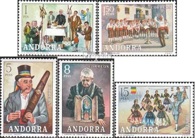 Produktbild von Briefmarken Andorra - Spanische Post 1972 Mi 78-82 (kompl.Ausg.) postfrisch Volksbrauchtum