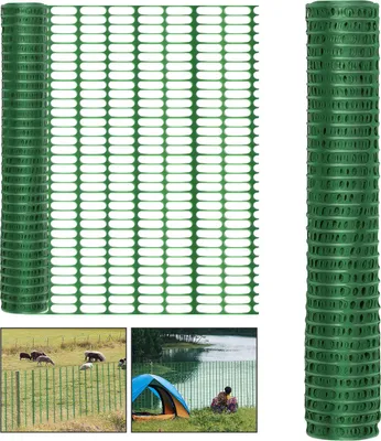 Produktbild von Faziango 2 Stück Absperrzaun Bauzaun Warnnetz Sicherheitszaun mobiles Netz Kunststoff Fangzaun Hühnerzaun Geflügelzaun-1x80m Grün