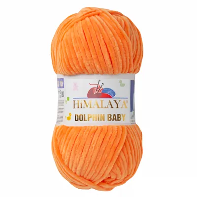 Produktbild von Strickfein Himalaya Dolphin Baby super Bulky Chenille Garn Wolle strickgarn 100 gr 80316 - orange