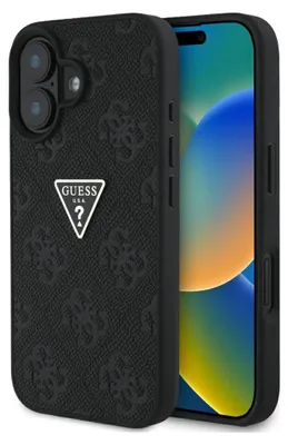 Produktbild von Guess Etui iPhone 16 Schwarz 4G Muster Premium