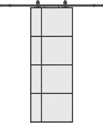 Obrázek produktu pro vidaXL Posuvné dveře s kováním černé 76x205 cm sklo ESG