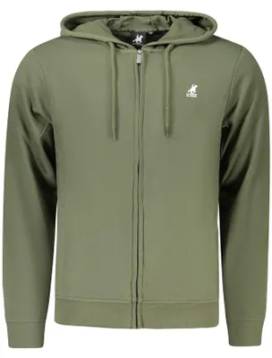 Produktbild von Grünes Herren-Kapuzen-Sweatshirt mit Reißverschluss und Logo-Druck