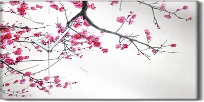 Produktbild von Leinwand Wanduhr Wandkunst Uhr Quarz 60x30 Malerei Baum Zweige Blumen Kunst - weiße Hände