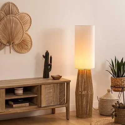 Zdjęcie produktu dla Lampa podłogowa Aissa o wysokości 130  cm, naturalna