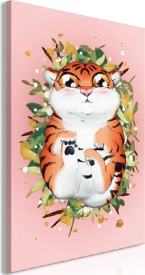Produktbild von Italienischer Leinwand Leinwandbild - Tigger on the Grass (1 Part) Vertical 20x30 cm Für Kinder e-A-10012-b-a