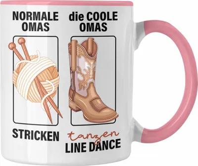 Produktbild von Trendation - Line Dance Oma Tasse Geschenk Normale Omas Stricken Socken Coole Omas Tanzen Line Dance (Rosa)