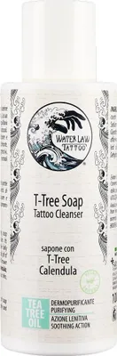 Produktbild von Water Law - Tattoo T-Tree Seifenreiniger - 100ml, sanfter Reiniger mit Teebaumöl und Ringelblume, pH-tral, vegan, für häufige Reinigung, Hergest...
