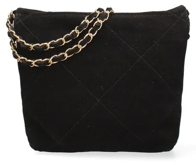Produktbild von Wildleder Handtasche Damen mit Goldkette Italy Grigio chiaro UNICA 19x23x6 cm