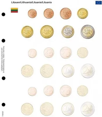 Produktbild von Lindner 1108-22 Vordruckblatt EURO-Kursmünzen-Sätze: Litauen