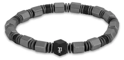 Police PEAGB0083401 Herren-Armband Hexchain Grau/Schwarz 1