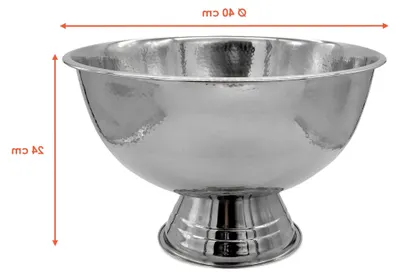 Produktbild von Champagnerschale aus Edelstahl gehämmert - Champagnerkühler Ø 40 cm - Sektschale Flaschenkühler
