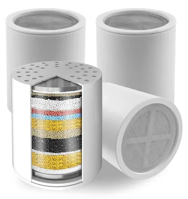 Produktbild von Ersatz-Duschfilterkartuschen 4er-Pack, 23-stufige Filtration, Hartwasser, entfernt Chlor & Schwermetalle