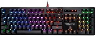 Obrázek produktu pro A4Tech B820R, Plná velikost (100 %), Kabel, USB, Mechanický spínač, RGB LED, Černá