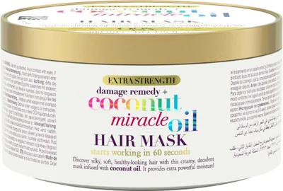 Image de OGX Coconut Miracle Oil Hair Mask - Soins intensifs - Pour cheveux abîmés - 300 ml - 1 pièce