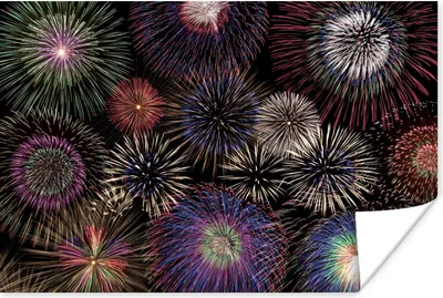 Produktbild von MuchoWow® Poster Feuerwerk am Himmel 180x120 cm - Fotoplakat