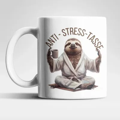 Produktbild von Anti Stress Faultier Kaffeetasse Teetasse Tasse Geschenkidee 325 ml – Faultier-03