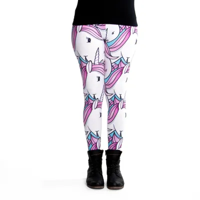 Zdjęcie produktu dla cosey - Legginsy Unicorn Line (jeden rozmiar) - Zaprojektowana twarz jednorożca