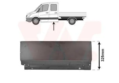 Produktbild von VAN WEZEL 3077177 Autotür Reparaturblech äusserer Teil unterer Teil hinten Links passend für MERCEDES-BENZ SPRINTER 3,5-t Pritsche/Fahrgestell (906)