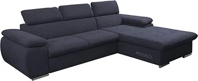 Produktbild von Ecksofa mit Schlaffunktion und Bettkasten, Couch für Wohnzimmer, Schlafsofa Sofagarnitur Sofa Eckcouch L-Form Wohnlandschaft mit Bettfunktion NILUX (Eckosfa NILUX Anthrazit) 284 x 196 x 78 cm, Rechts Ottomane