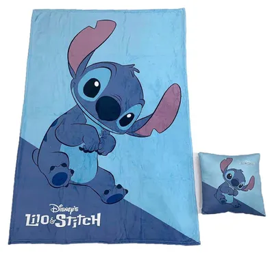 Produktbild von Disney Stitch Polar Decke + Kissen Set